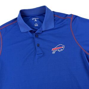 Mens Antigua Buffalo Bills Short Sleeve Polo Shirt Size Medium Blue
